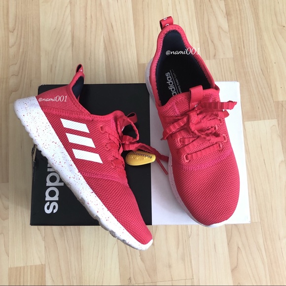 red adidas shoes cloudfoam